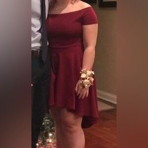 Windsor Asymmetrical Dress in Burgundy